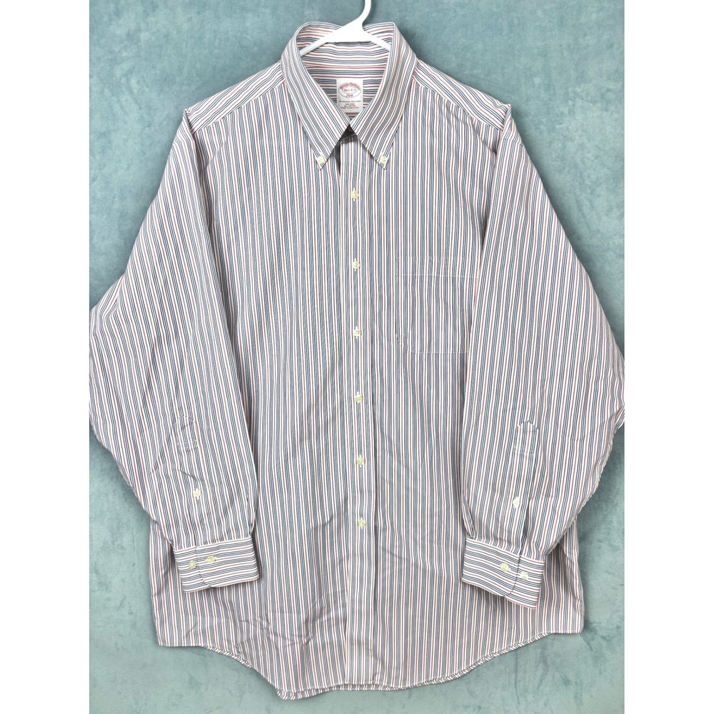 Brooks Brothers 346 Mens 16.5 2/3 Non-Iron Cotton Striped Button Down Shirt